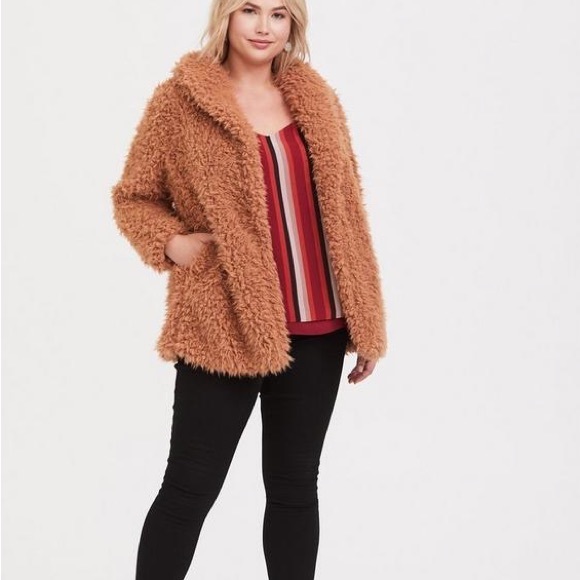 NWoT Torrid Sherpa Drape Front Jacket - Picture 3 of 12